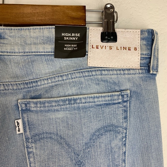 Levis Line 8 Raw Hem High Rise Skinny Jeans - Picture 3 of 4